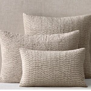 Restoration hardware velvet pick stitch  king size pillowcase, champagne, color